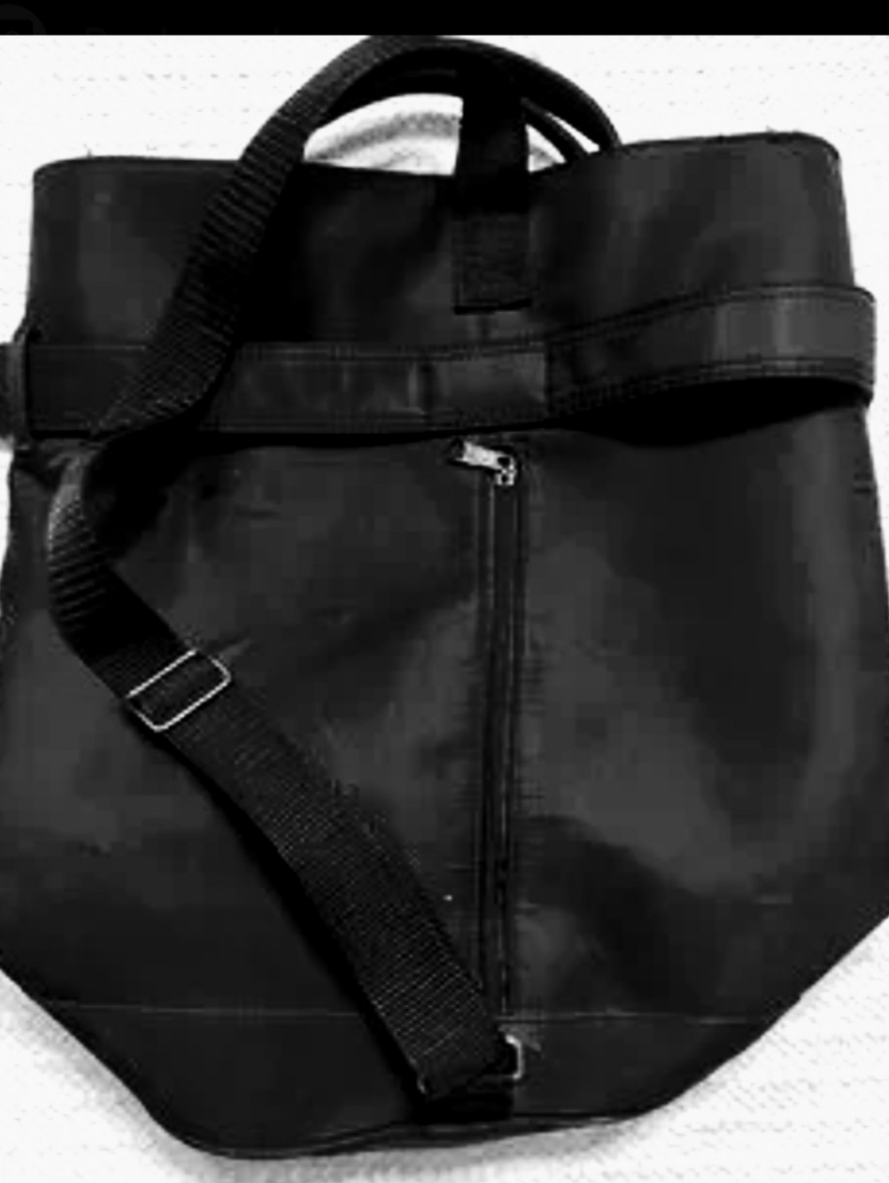 Jil Sander Black Nylon Backpack Tote Bag Convertible